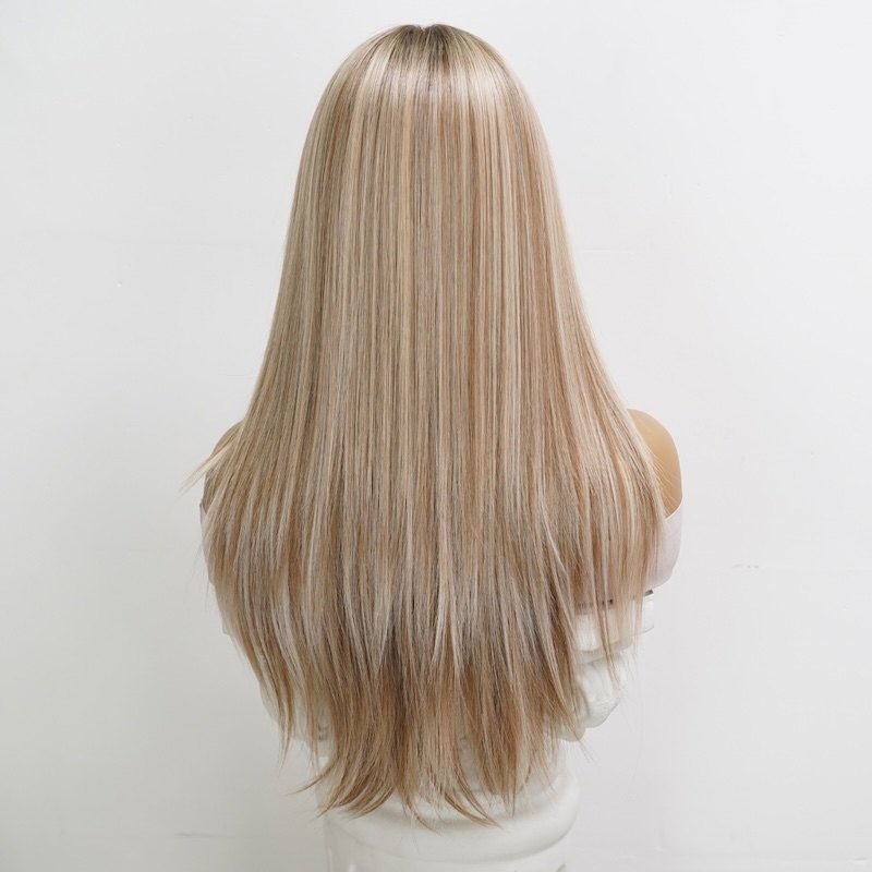 Picture of Dark Golden Long Straight Sex Doll Wig