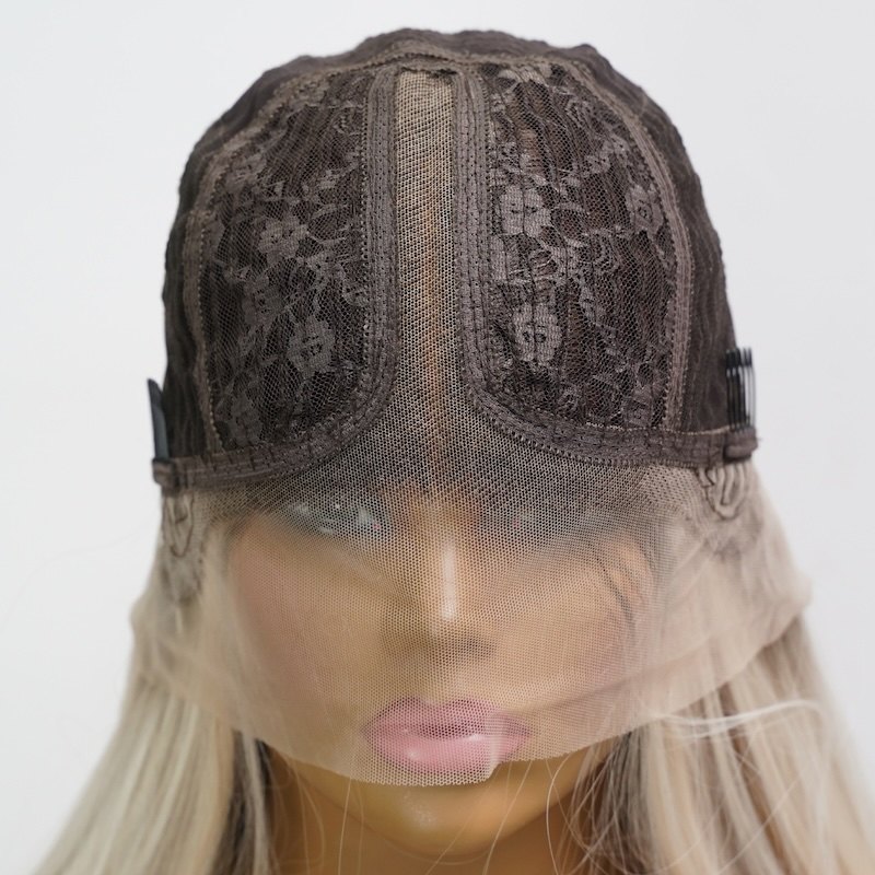 Picture of Dark Golden Long Straight Sex Doll Wig