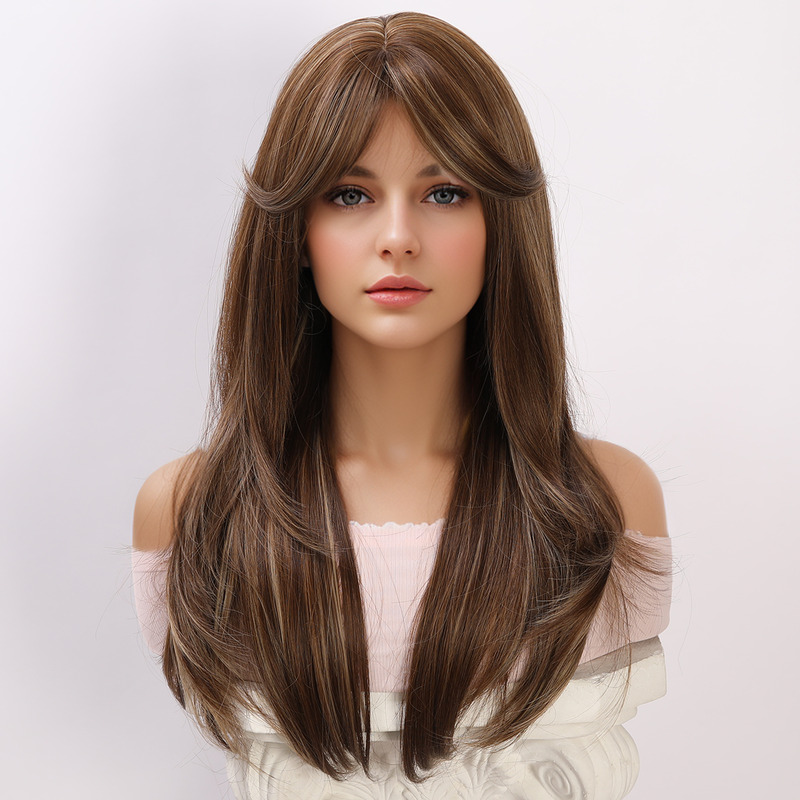 Picture of Light Brown Long Wavy Sex Doll Wig