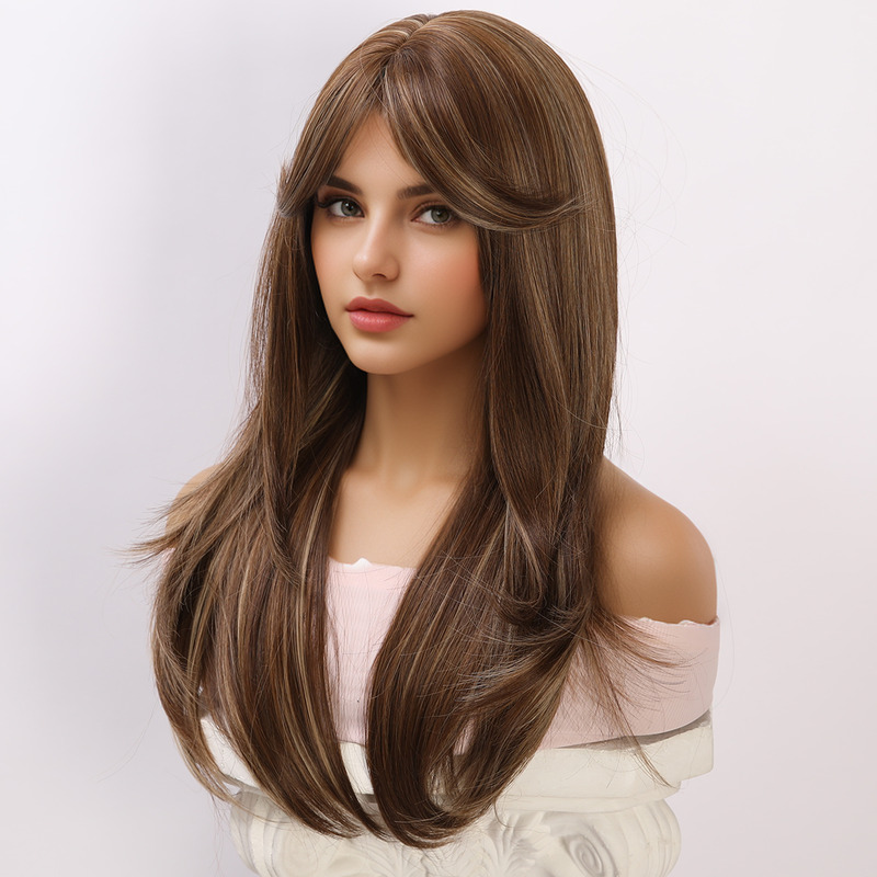 Picture of Light Brown Long Wavy Sex Doll Wig