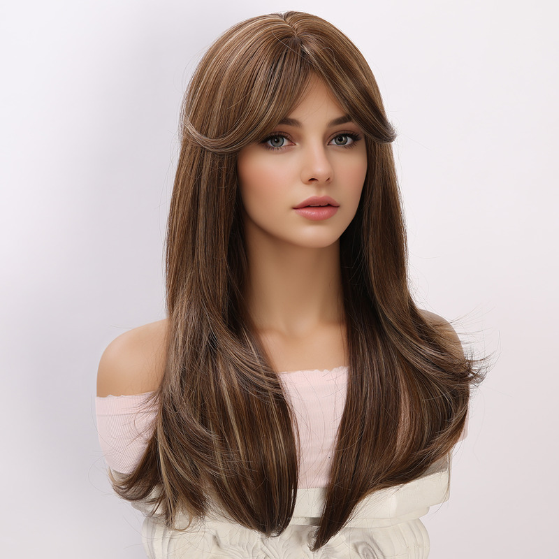 Picture of Light Brown Long Wavy Sex Doll Wig
