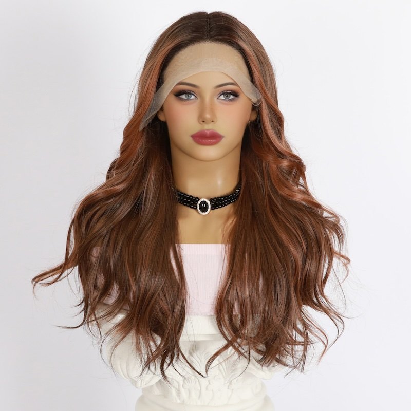 Picture of Brown Wavy Long Sex Doll Wig