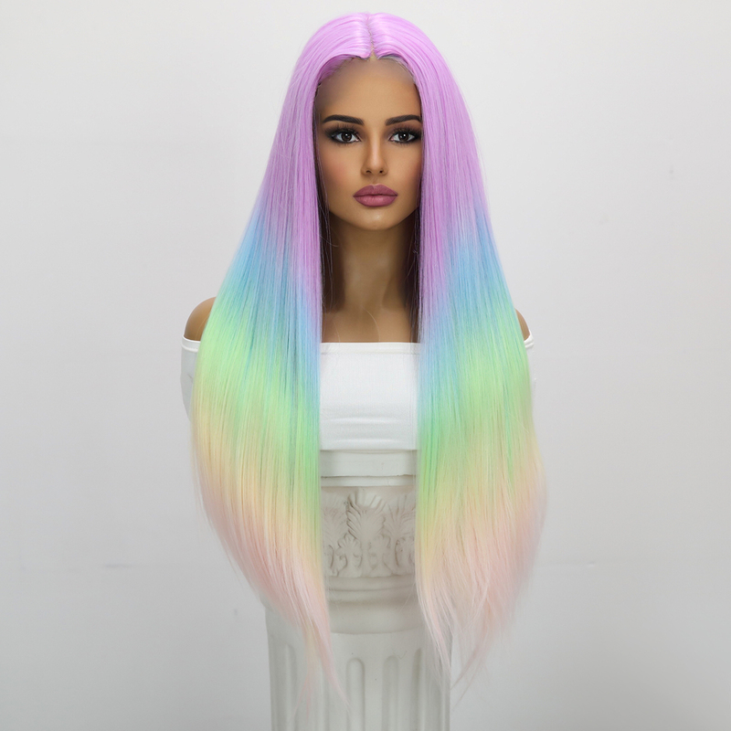 Picture of Rainbow Long Wig For Sex Doll
