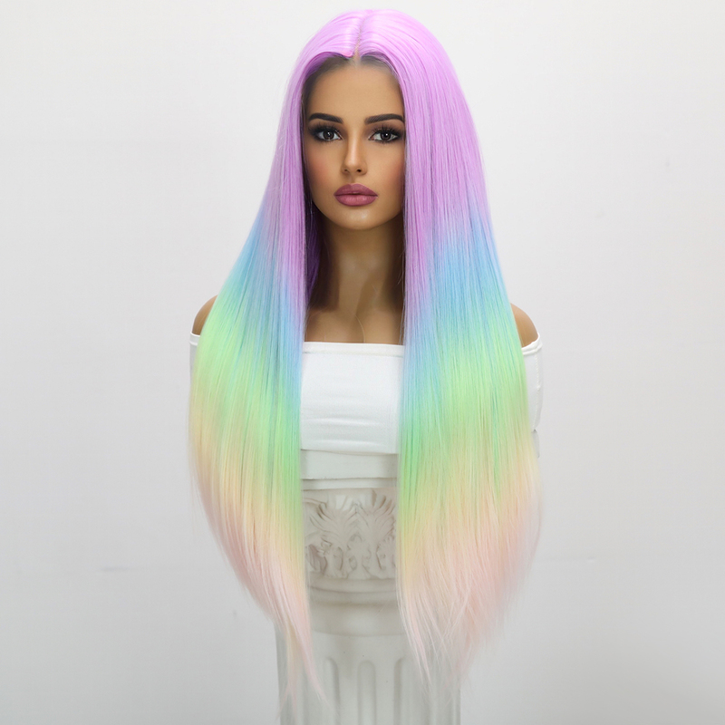 Picture of Rainbow Long Wig For Sex Doll