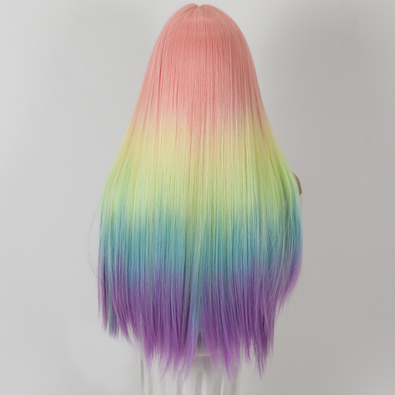 Picture of Rainbow Long Straight Sex Doll Wig
