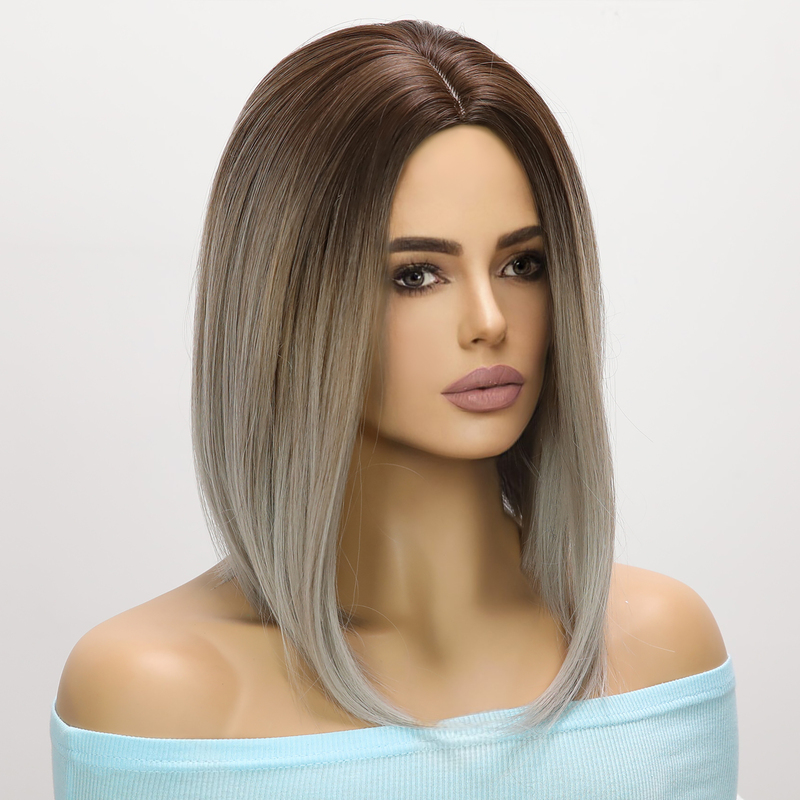 Picture of Grey Straight Short Sex Doll Wig