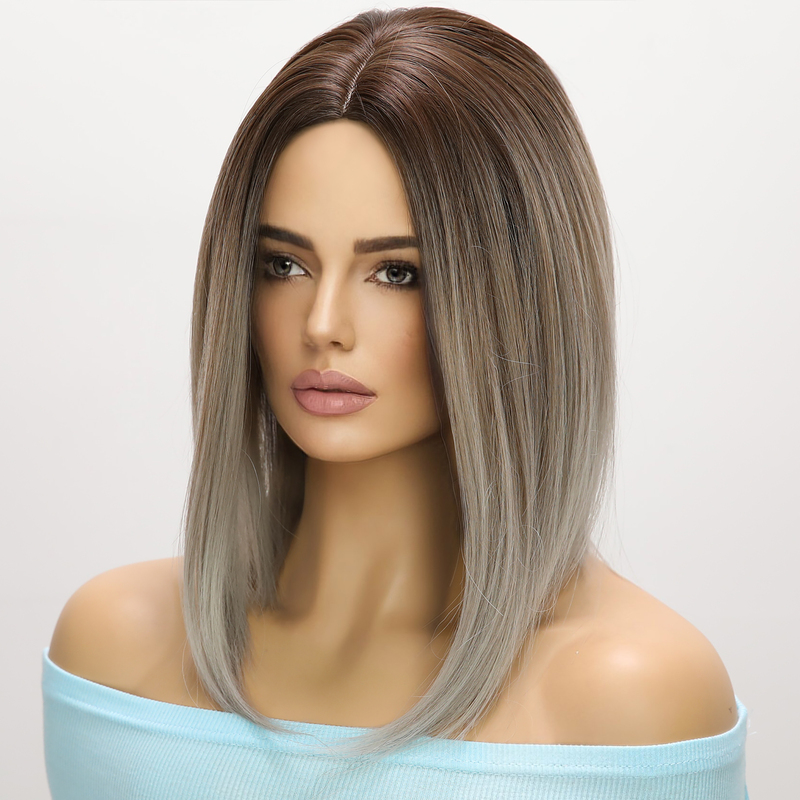 Picture of Grey Straight Short Sex Doll Wig
