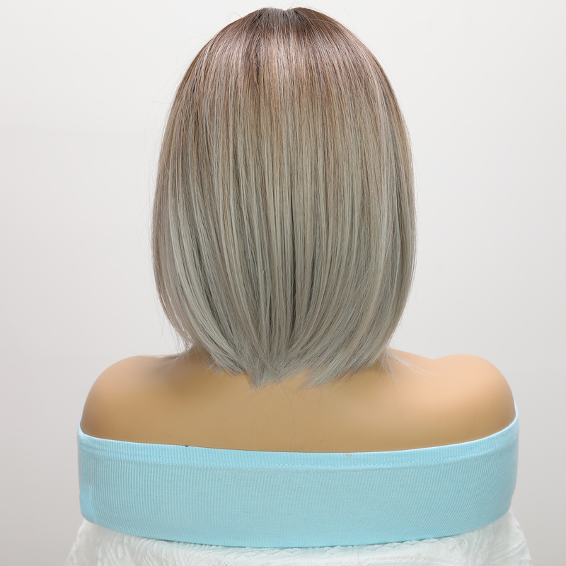 Picture of Grey Straight Short Sex Doll Wig